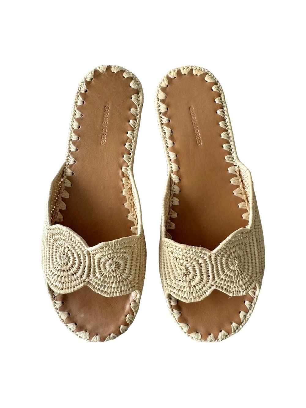 Carrie Forbes Naima Slide Raffia Wicker Flats